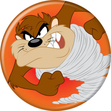 Looney Tunes - Taz on Orange Button