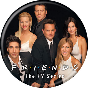 Friends Cast On Black Button