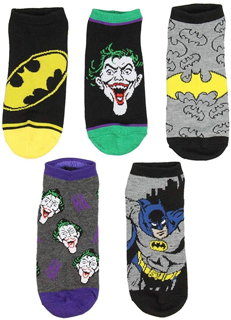 Batman & Joker 5pk Junior Ankle Socks