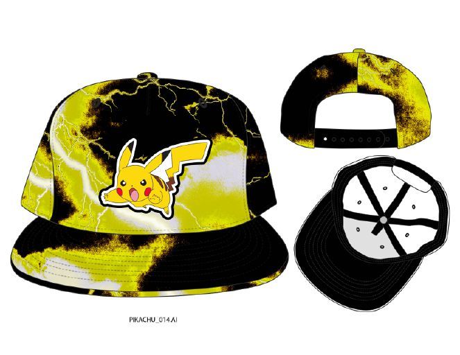 Pokemon Yellow and Black Lightning Pattern Hat