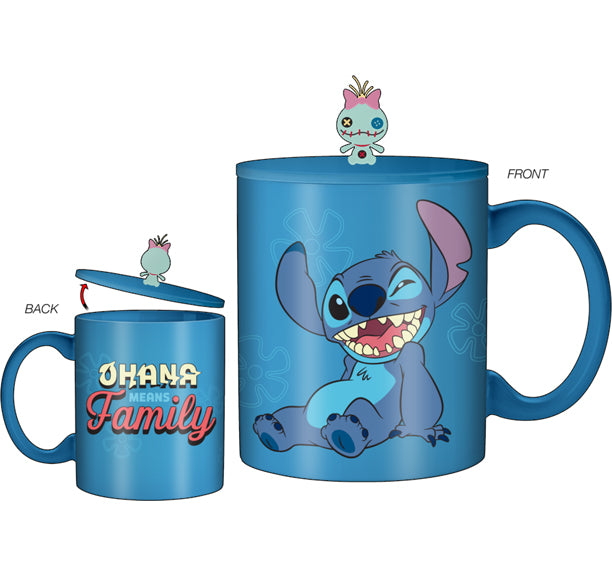 Stitch Wink Ohana 18oz Ceramic Mug w/Sculpted Lid