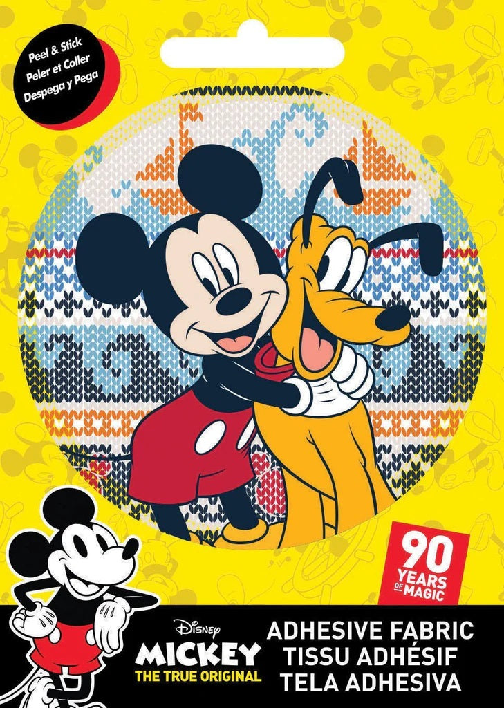 Ad-Fab - Disney Mickey & Pluto 3" Adhesive Fabric Badge