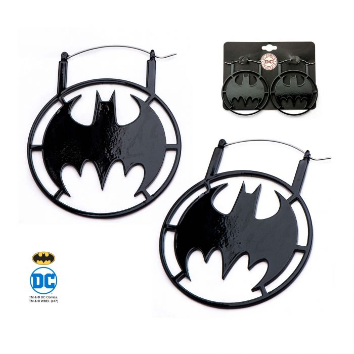 Batman Stainless Steel Hoop Earrings